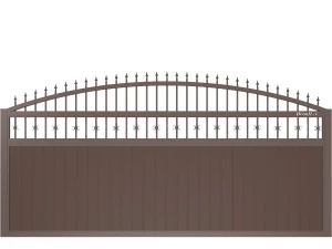 Автоматические откатные ворота Дорхан Premium Classic SLG-A арочные с пиками, 3700x2600